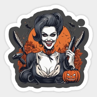 Vampire hairdresser Sticker